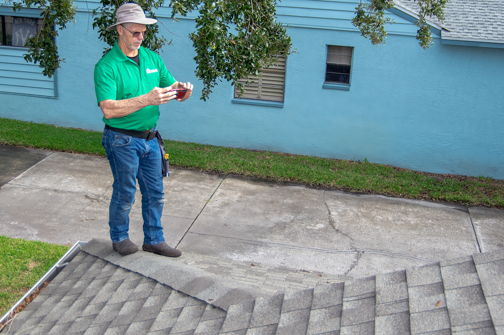 Inspector on roof